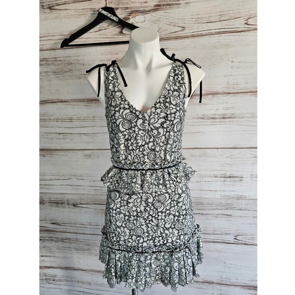 ZAC Zac Posen "Brianna" cocktail lace tiered dress sz 0
